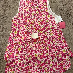 Kate Spade Pink and Green Floral Pajama set